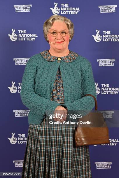 Gabriel Vick of Mrs Doubtfire attends The National Lottery's Big Night of Musicals red carpet at the AO Arena. The show will air on January 27th on...