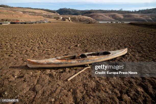 View of the Sau reservoir, on 22 January, 2024 in Barcelona, Catalonia, Spain. The reservoirs of the internal basins in Catalonia are about to reach...