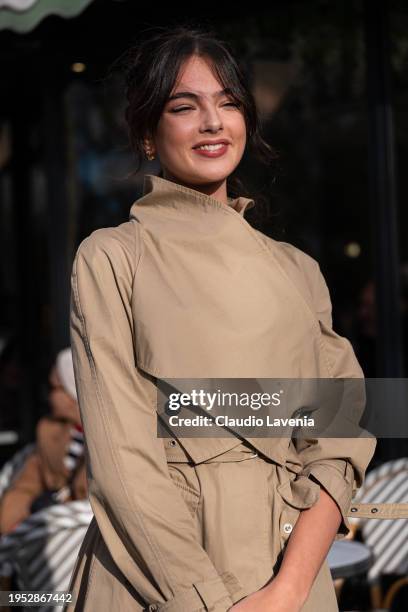 Deva Cassel is seen during the Christian Dior Haute Couture Spring/ Summer 2024 as part of Paris Fashion Week on January 22, 2024 in Paris, France.