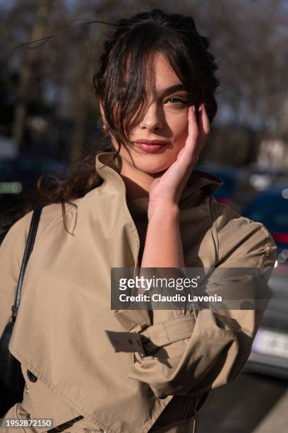 Deva Cassel is seen during the Christian Dior Haute Couture Spring/ Summer 2024 as part of Paris Fashion Week on January 22, 2024 in Paris, France.