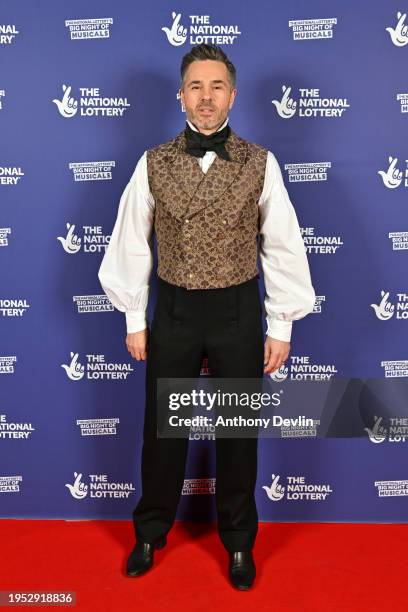 Peter Jöback of Les Misérables attends The National Lottery's Big Night of Musicals red carpet at the AO Arena. The show will air on January 27th on...