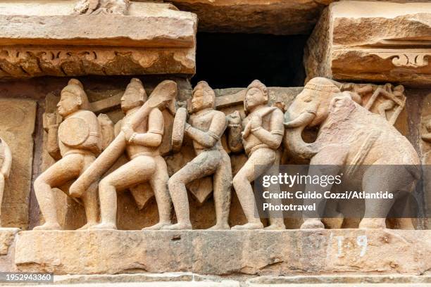 india, detail of lakshmana temple - lakshmana temple stock pictures, royalty-free photos & images