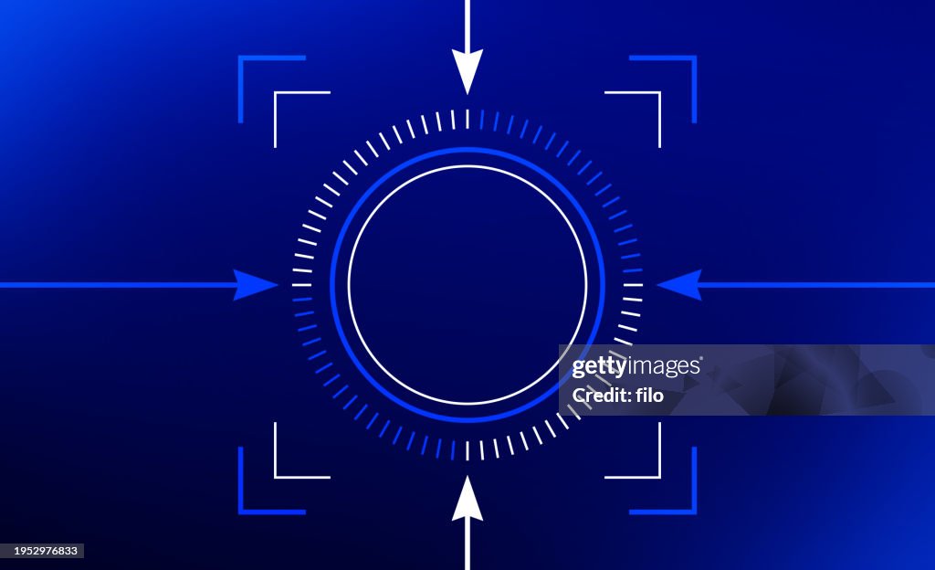 Blue Tech Circle Abstract Focus Background