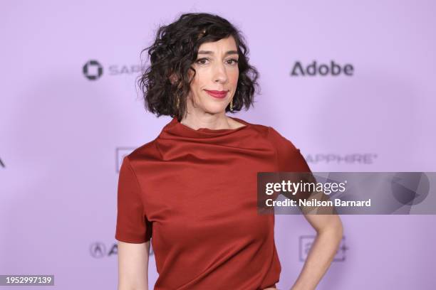 Director Lana Wilson attends the "Look Into My Eyes" Premiere during the 2024 Sundance Film Festival at Egyptian Theatre on January 22, 2024 in Park...