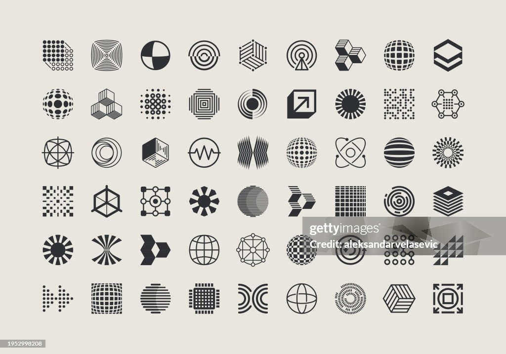 Geometrische Symbole Designelemente-Kollektion