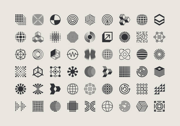 geometric icons design elements collection - modern stock illustrations
