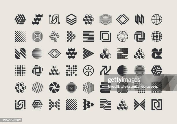stockillustraties, clipart, cartoons en iconen met geometric icons design elements collection - gegevens