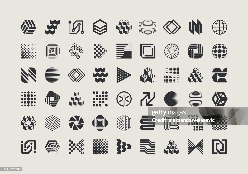 Geometric Icons Design Elements Collection
