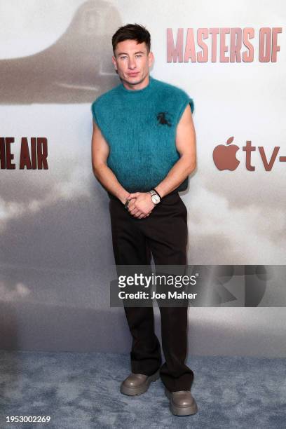 Barry Keoghan attends the UK Premiere of "Masters Of The Air" at Picturehouse Central on January 22, 2024 in London, England.