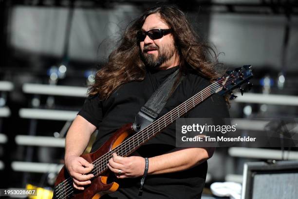 Dave Schools of Widespread Panic performs during Voodoo Music & Arts festival 2009 at City Park on November 1, 2009 in New Orleans, Louisiana.