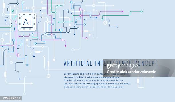 illustrations, cliparts, dessins animés et icônes de technologie abstraite connexion des noeuds contexte - intelligence artificielle