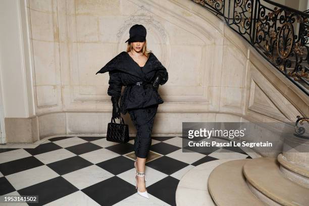 Rihanna attends the Christian Dior Haute Couture Spring/Summer 2024 show as part of Paris Fashion Week on January 22, 2024 in Paris, France.