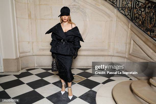 Rihanna attends the Christian Dior Haute Couture Spring/Summer 2024 show as part of Paris Fashion Week on January 22, 2024 in Paris, France.