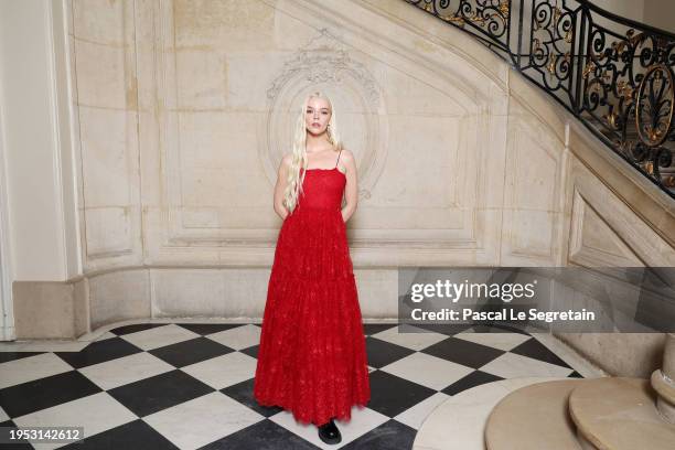 Anya Taylor-Joy attends the Christian Dior Haute Couture Spring/Summer 2024 show as part of Paris Fashion Week on January 22, 2024 in Paris, France.