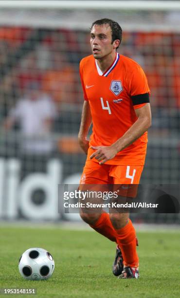June 21: Joris Mathijsen of Netherlands on the ball during the UEFA Euro 2008 Quarter Final match between Netherlands and Russia at St Jakob-park on...
