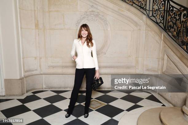 Carla Bruni attends the Christian Dior Haute Couture Spring/Summer 2024 show as part of Paris Fashion Week on January 22, 2024 in Paris, France.