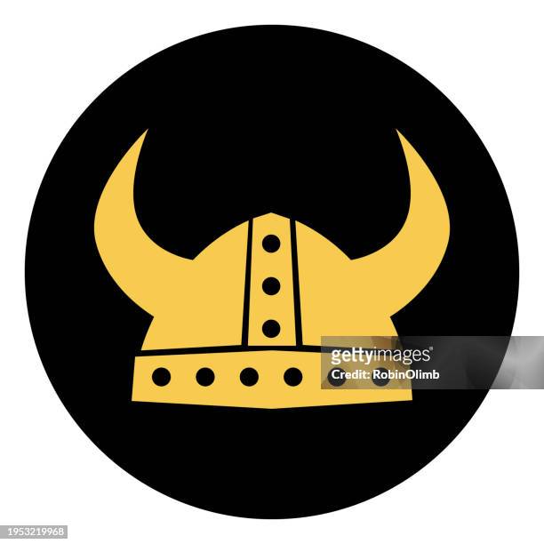black and white viking helmet icon - viking helmet stock-grafiken, -clipart, -cartoons und -symbole