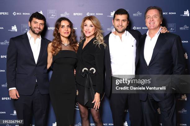 Federico Pesci, Veronica Bova Pesci, Gabriella Carlucci, Franco Pesci and Corrado Pesci attend the Mission Onlus for Komen Italia Benefic Event 2024...