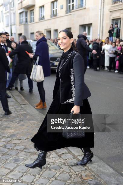 Sonam Kapoor attends the Christian Dior Haute Couture Spring/Summer 2024 show as part of Paris Fashion Week on January 22, 2024 in Paris, France.