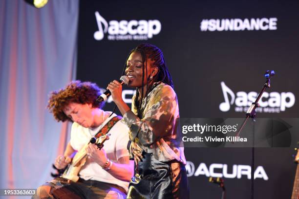 Ogi performs onstage during the ASCAP Music Cafe and ASCAP Screen Time hosted by Acura at the Acura House of Energy on January 22, 2024 in Park City,...