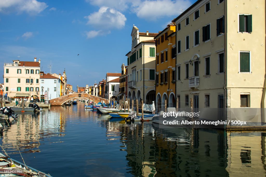 View of boats in canal