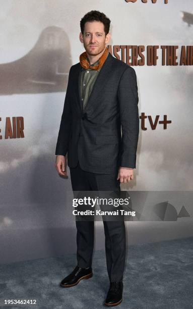 Sawyer Spielberg attends the UK Premiere of "Masters Of The Air" at Picturehouse Central on January 22, 2024 in London, England.