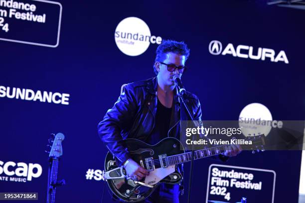 Evan Bartels performs onstage during the ASCAP Music Cafe and ASCAP Screen Time hosted by Acura at the Acura House of Energy on January 22, 2024 in...