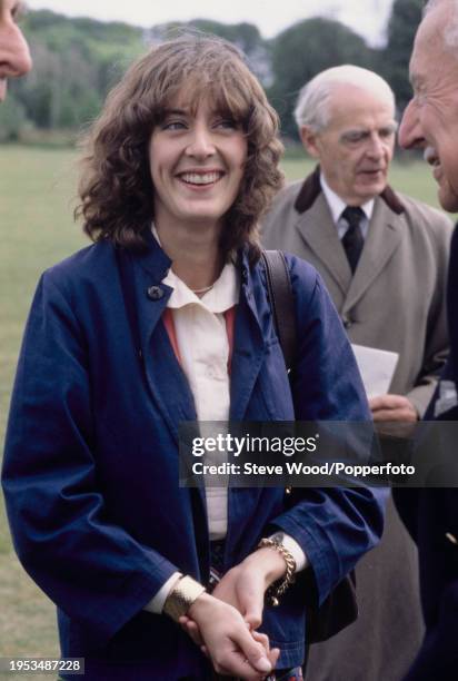 Amanda Knatchbull attending a polo match at Tidworth Park Polo Club in Tidworth, England circa 1978.