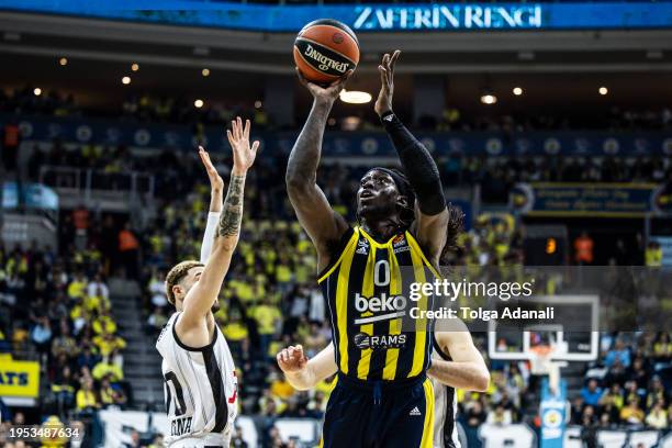 Johnathan Motley, #0 of Fenerbahce Beko Istanbul in action during the Turkish Airlines EuroLeague Regular Season Round 23 match between Fenerbahce...