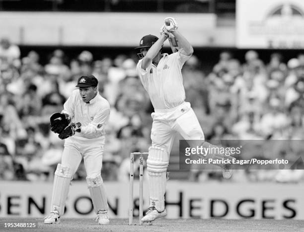 England captain Mike Atherton batting during his innings of 88 runs on day one of the 3rd Test match between Australia and England at the SCG,...