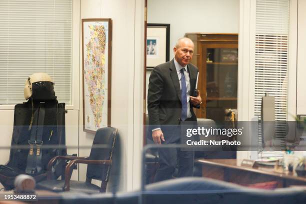 Boeing CEO Dave Calhoun is arriving for a meeting with Senator Tammy Duckworth in the Hart Senate Office Building, on Capitol Hill in Washington,...