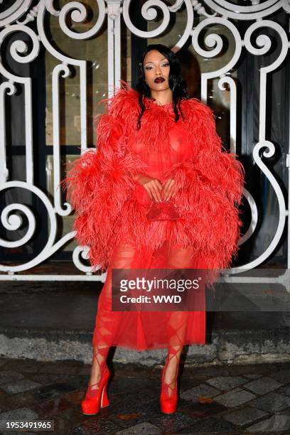 Shay at Maison Margiela Couture Spring 2024 as part of Paris Couture Fashion Week held at Pont Alexandre III on January 25, 2024 in Paris, France.