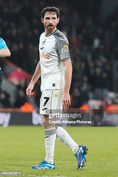 Joe Allen of Swansea City in action during the Emirates FA Cup Fourth Round match between AFC Bournemouth and Swansea City at the Vitality Stadium on...