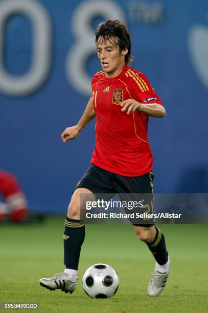 June 22: David Silva of Spain on the ball during the UEFA Euro 2008 Quarter Final match between Spain and Italy at Ernst-happel Stadium on June 22,...