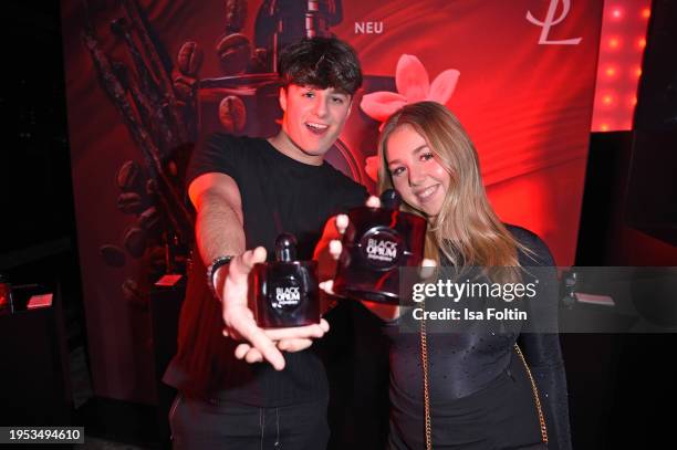 Lukas Leonhardt and Dalia Mya Schmidt-Foss attend the Yves Saint Laurent Beauty Black Opium 10th anniversary celebration at Watergate Club on January...