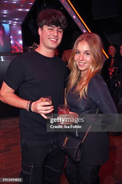 Lukas Leonhardt and Dalia Mya Schmidt-Foss attend the Yves Saint Laurent Beauty Black Opium 10th anniversary celebration at Watergate Club on January...