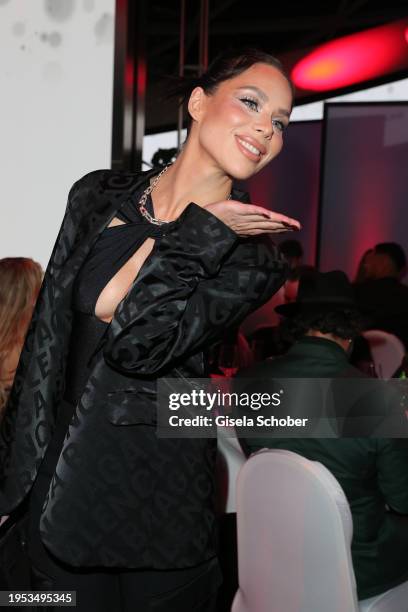 Model Liliana Matthaeus during the BMW Charity Gala "the perfect runway" benefit to "Tribute to Bambi " foundation at BMW Welt on January 25, 2024 in...