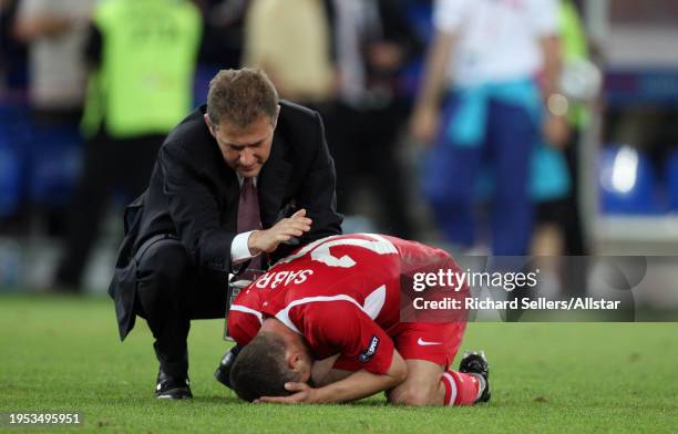 June 25: Sabri Sarioglu of Turkey is dejected after the UEFA Euro 2008 Semi Final match between Germany and Turkey at St Jakob-park on June 25, 2008...