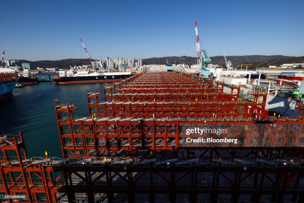 Container Cell Guide Cell guides on the Ane Maersk, A.P. Moller-Maersk A/S's ...