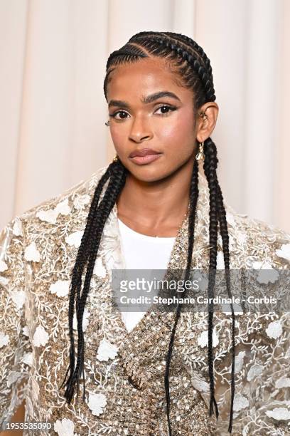 Ramla Ali attends the Giambattista Valli Haute Couture Spring/Summer 2024 show as part of Paris Fashion Week on January 22, 2024 in Paris, France.