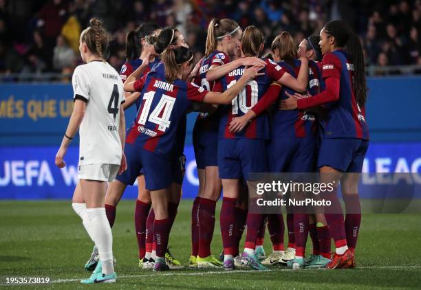 Patri Guijarro is celebrating her goal during the match between FC Barcelona and Eintracht Frankfurt for week 5 of the UEFA Women's Champions League,...