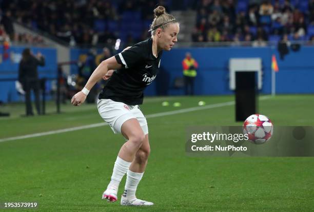 Pia-Sophie Wolter is playing in the match between FC Barcelona and Eintracht Frankfurt for week 5 of the UEFA Women's Champions League at the Johan...