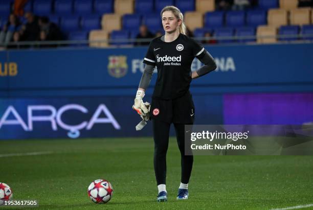 Stina Johannes is playing in the match between FC Barcelona and Eintracht Frankfurt for week 5 of the UEFA Women's Champions League at the Johan...