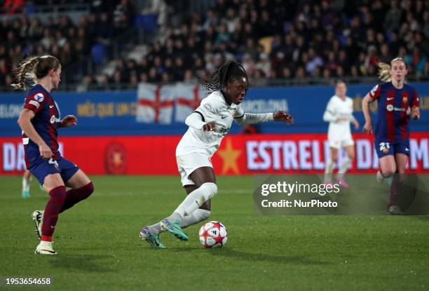 Nicole Anyomi is playing in the match between FC Barcelona and Eintracht Frankfurt for week 5 of the UEFA Women's Champions League, held at the Johan...