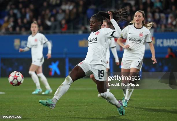 Nicole Anyomi is playing in the match between FC Barcelona and Eintracht Frankfurt for week 5 of the UEFA Women's Champions League at the Johan...