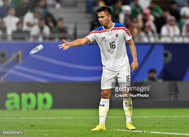 Praisuwan of Thailand is playing in the AFC Asian Cup 2023 match between Saudi Arabia and Thailand at Education City Stadium in Al Rayyan, Qatar, on...