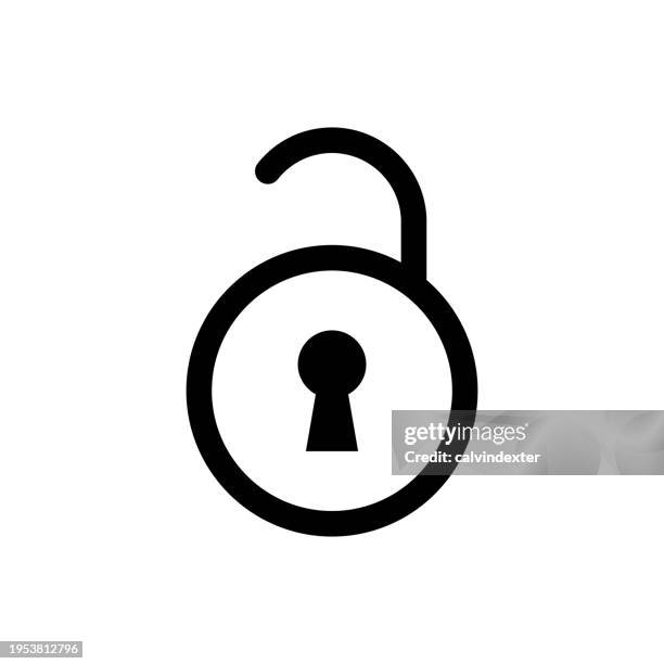 stockillustraties, clipart, cartoons en iconen met padlock icon design - sleutelgat