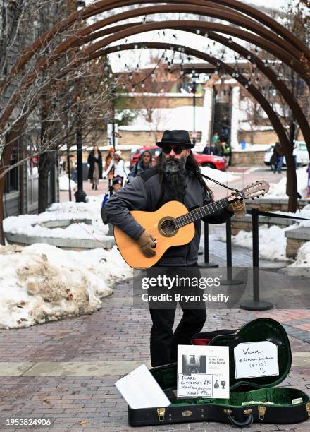 Ian Camp performs on Main Street during the 2024 Sundance Film Festival on January 22, 2024 in Park City, Utah.