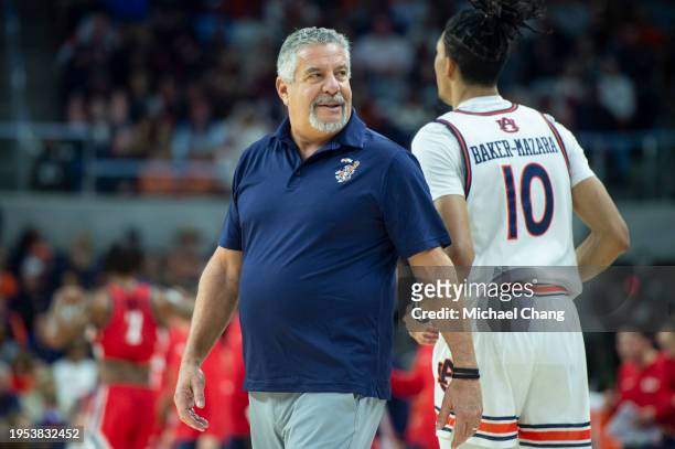 Head coach Bruce Pearl of the Auburn Tigers during their game against the Mississippi Rebels at Neville Arena on January 20, 2024 in Auburn, Alabama.