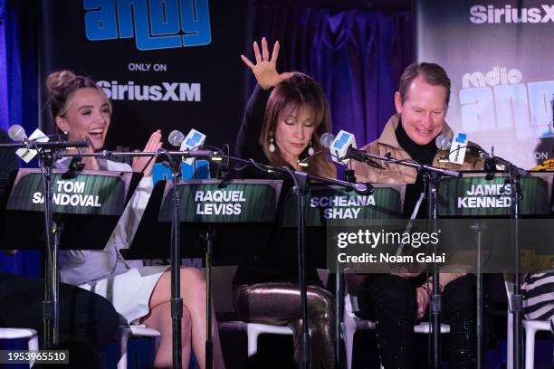 Chloe Fineman, Susan Lucci and Carson Kressley participate during SiriusXM's Radio Andy Theater Live at The Green Room 42 on January 22, 2024 in New...